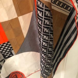 Fendi Authentic Vintage L Rare Logo Dramatic Design in Blk, camel,grey,red,ivory